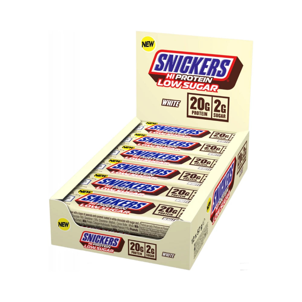 Pack de 12 barres snickers Hi Protein Low Sugar White